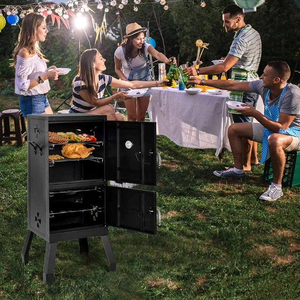 Costway Vertical Charcoal Smoker BBQ Barbecue Grill w Temperature