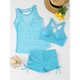 thumbnail image 5 of Tankini para mujer, bikini liso sin espalda, traje de baño de dos piezas con tiras, conjunto de ropa de playa, trajes de baño de 3 piezas para mujer, trajes de baño tankini para mujer, trajes de baño, 5 of 9