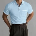 thumbnail image 4 of Vetsdori Mens Short Sleeve Shirts Polo Summer Pullover Pocket Work Collar Casual Plain T-Shirts for Men Stylish, 4 of 5