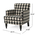 thumbnail image 4 of GDF Studio Eve Contemporary Fabric Upholstered Club Chair with Nailhead Trim, Black Checkerboard, 4 of 6