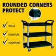 thumbnail image 4 of Rubbermaid Commercial Xtra Utility Cart, 3 Shelf, Black, 4 of 13