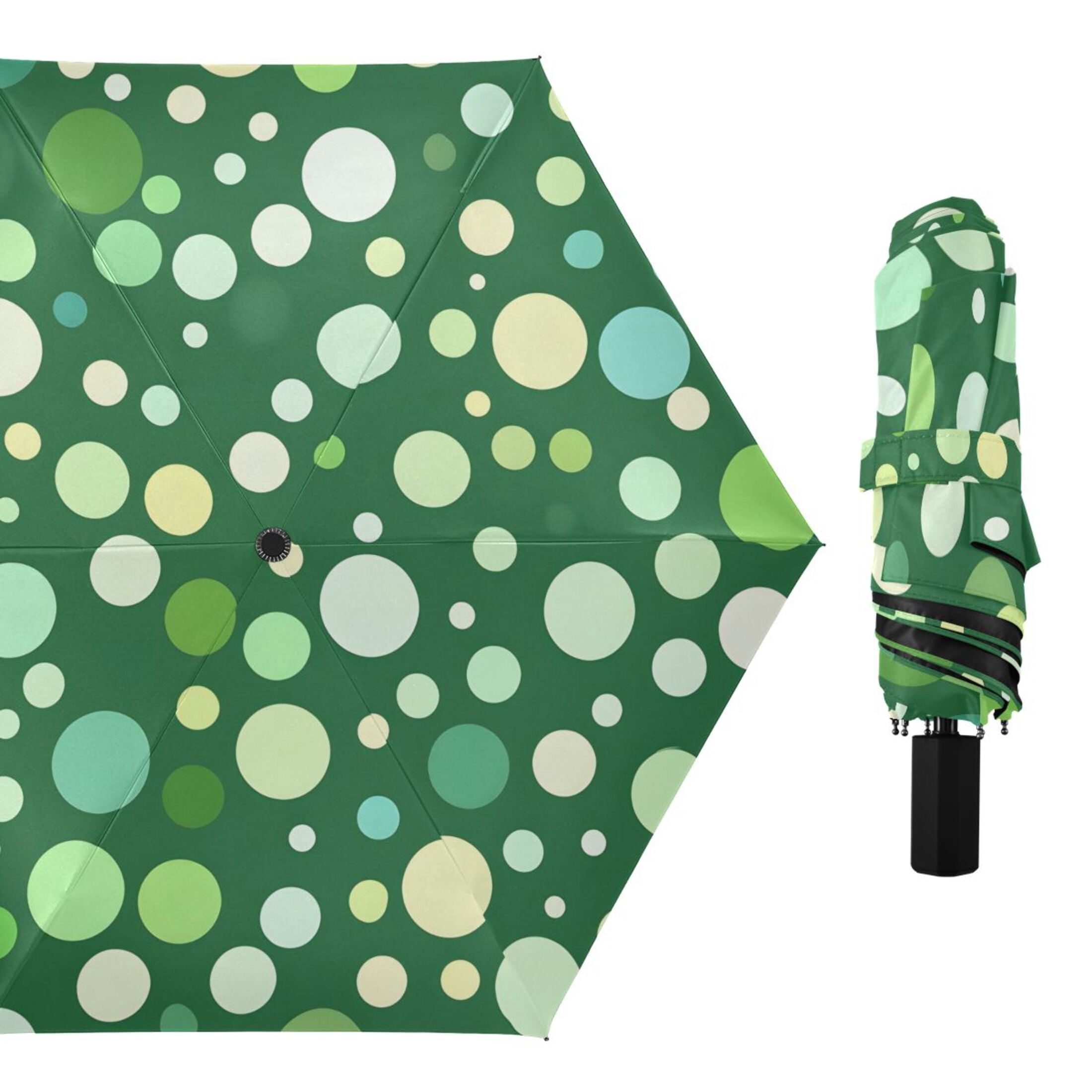 ALAZA Polka Dot UPF 50+ Compact Folding Umbrella for Rain Travel Umbrella Packable