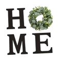 thumbnail image 2 of Letras de madera para el hogar HME con corona para colgar en la pared, decoración de pared de granja Negro, 2 of 9