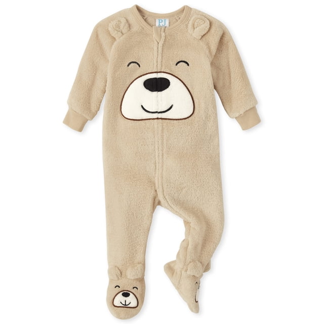 Pijama de Forro Polar con Cierre y Diseño de Oso para Bebés 0-3 Meses de The Children's Place
