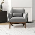 thumbnail image 3 of Fauteuil d'Appoint Confortable en Velours Gris Style Mobilier Moderne Mi-Siècle Gatsby, 3 of 7