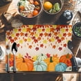 thumbnail image 6 of Fall Orange Placemats Set of 1 Pumpkins Maple Leaves Thanksgiving Farm Ombre Heat Insulated Linen Place Mats, Washable Stain-Proof Table Mats for Dining Tables Holiday Decor 13x19inch, 6 of 9
