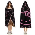 thumbnail image 2 of Hello Kitty Hooded Blanket Poncho, Wearable Hooded Blanket Cozy Soft Warm Plush Fleece Blanket for Adult Women Men 60x80, 2 of 6