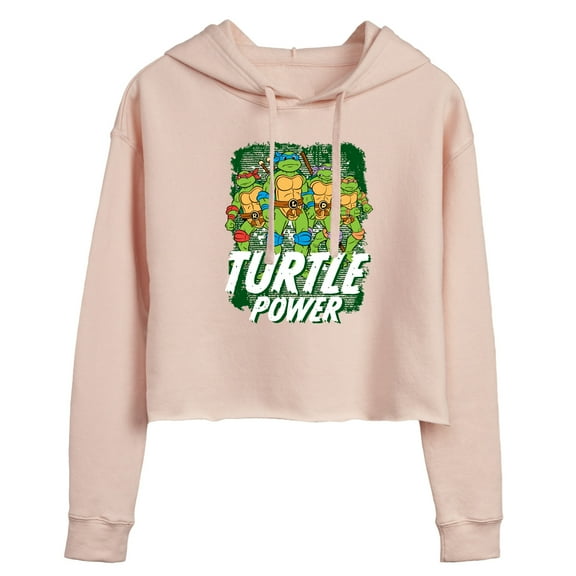 Teenage Mutant Ninja Turtles - Turtle Power - Juniors Cropped Pullover Hoodie