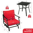 thumbnail image 2 of Gymax 3PCS Outdoor Rocking Chair Set Patio Conversation Bistro Set w/ Red Cushions, 2 of 10