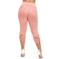 thumbnail image 3 of QELUSQELUS Women Stretch Legging High Rise Hollow Skinny Solid Yoga Cropped Pant, 3 of 3