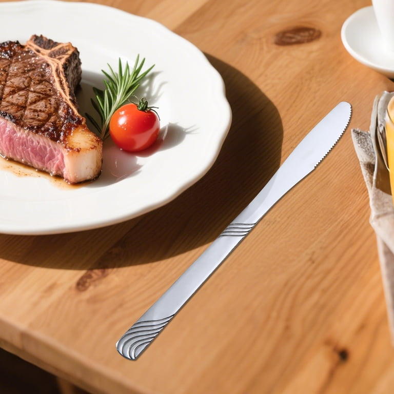  SWIRL TABLE KNIFE 6本セット 新品未開封 Mainstays 4-Piece Swirl Stainless Steel Dinner Knife Set, Silver