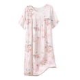 thumbnail image 1 of Chemise de Nuit pour Femmes, Manches Courtes à Col Rond Imprimé, Robe d'Allaitement, Rayonne Spandex Douce, Robe de Détente Longueur Genou, 1 of 5
