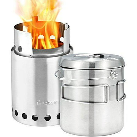 Solo Stove Titan Solo Pot Camping Outdoor Hiking Wood 1800 Stainless (Best Wood For Wood Stove)