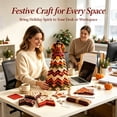 thumbnail image 3 of Diy Christmas Quilted Fabric Tree Kit,Holiday Patchwork Sewing Craft Set for Adult & Beginner,Handmade Tabletop Christmas Tree Holiday Decor Mantel Table Office Display,Gift for Quilting Lovers, 3 of 8