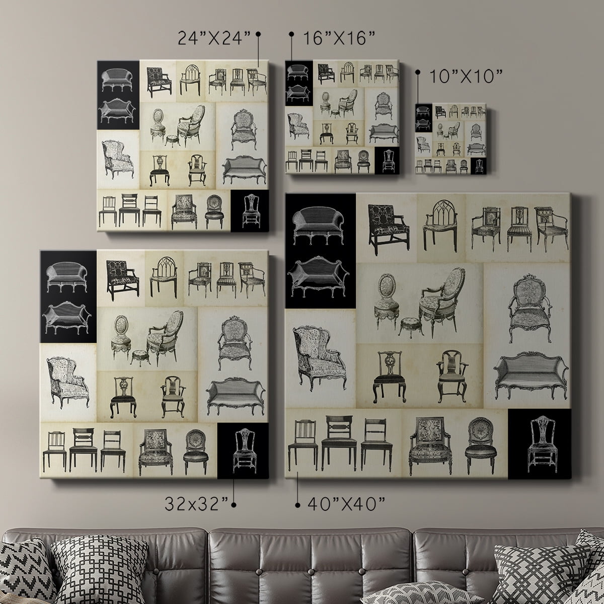 Wexford Home Parlor Tableau I-Premium Gallery Wrapped Canvas, 32" x 32" - Ready to Hang