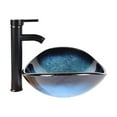 thumbnail image 2 of PULUOMIS Blue Oval Bowl Vessel Sinks and Faucet Combo with Mounting Ring and Pop up Drain, 2 of 6
