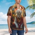 thumbnail image 5 of Daiia Sunshine Flower Meditating Cat Hawaiian Shirt for Men Gentle Cotton Regular Short Sleeve Casual-X-Large, 5 of 9
