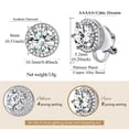 thumbnail image 3 of FindChic Clip On Earrings for Women Lightweight 8MM Cubic Zirconia Non Pierced Studs Silver April Birthstone Earrings Birthday Mothers Day Jewelry Gifts Mom Her Lady Adults Ideas, 3 of 9