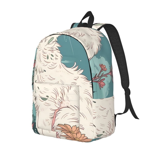Fotbe Celestial Cat And Flowers Mochila de Lona con Estampado, Mochila Duradera, Mochila Versátil de Alta Calidad, Mochila Compacta Vintage-Medium