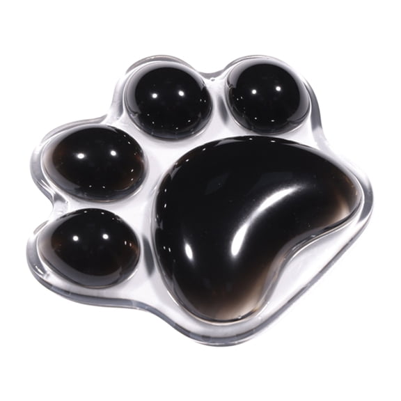 Black Cat Paw Shaped Ergonomic Mouse Pad With Wrist Rest Office Game Silicone Gel Support Pad Non Slip Base Comfort Cushion 4.72X3.94X0.39 Inches
