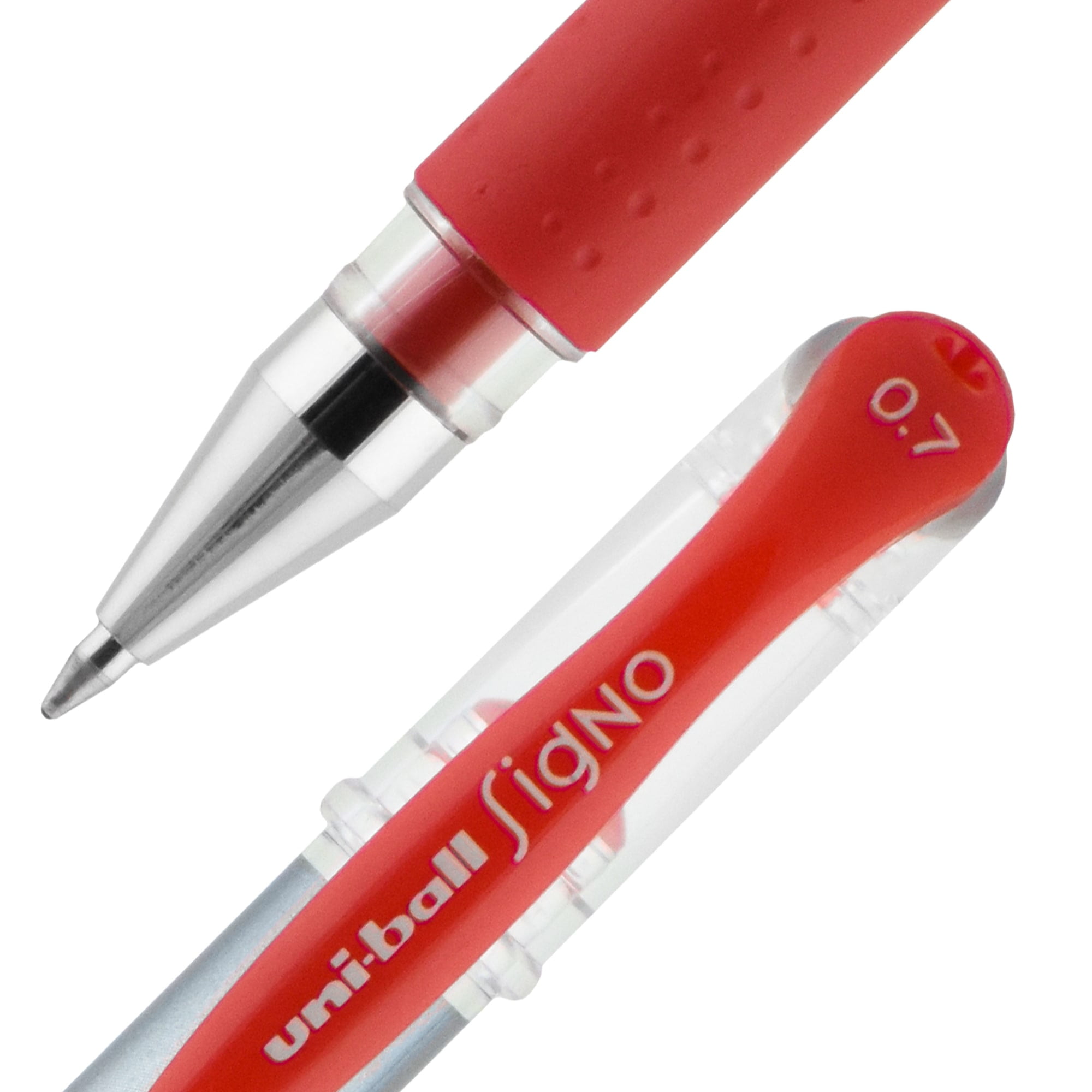 uniball Roller Grip Rollerball Pens, Medium Point (0.7mm), Red Ink, 12 Count