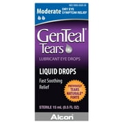 GenTeal Tears Moderate Lubricant Eye Drops for Dry Eye Symptom Relief, 15mL