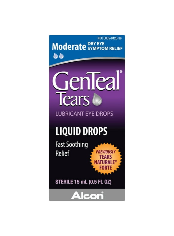 GenTeal Tears Moderate Lubricant Eye Drops for Dry Eye Symptom Relief, 15mL
