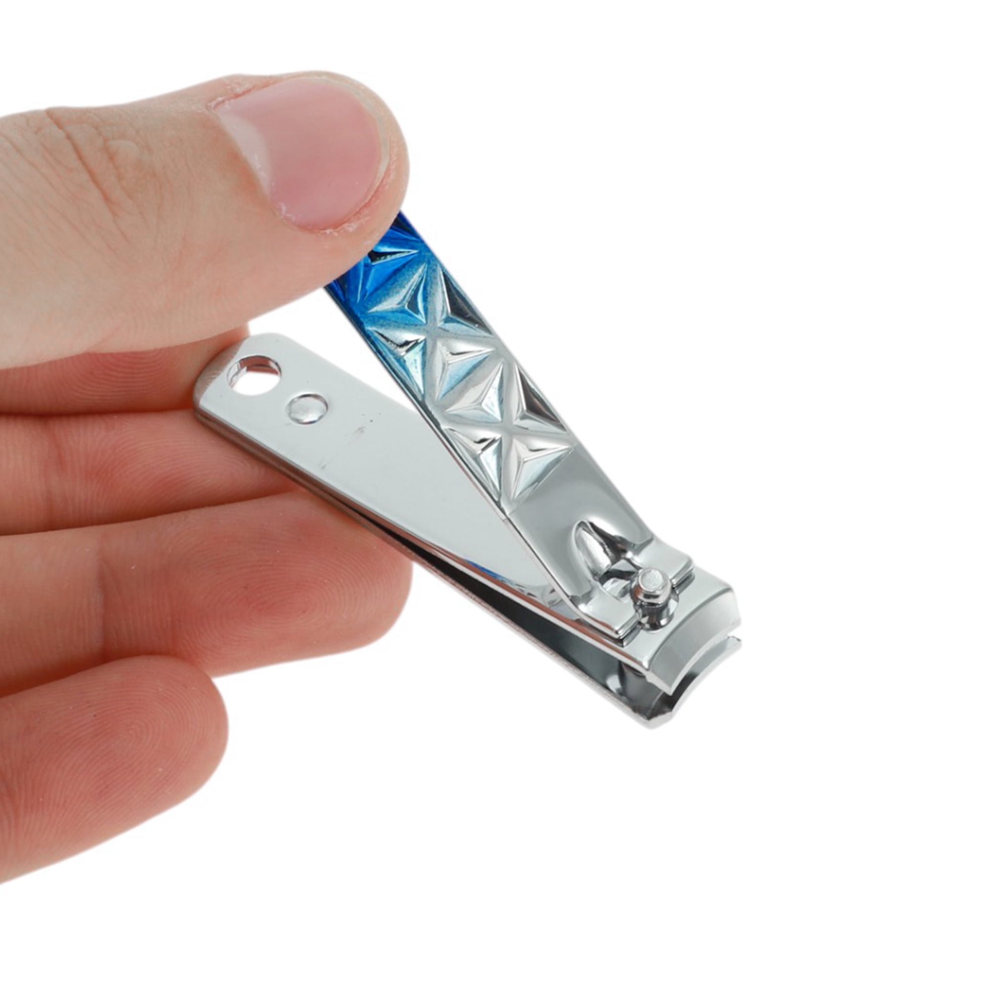 Unique Bargains 1pc Portable Gradient Small Flat Nail Clippers 2.56" Length Blue