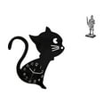 thumbnail image 1 of Reloj de pared con figura de gato y caballero, escultura decorativa, adorno artístico hecho de acrílico y resina, silencioso, adecuado para habitación, 1 of 8