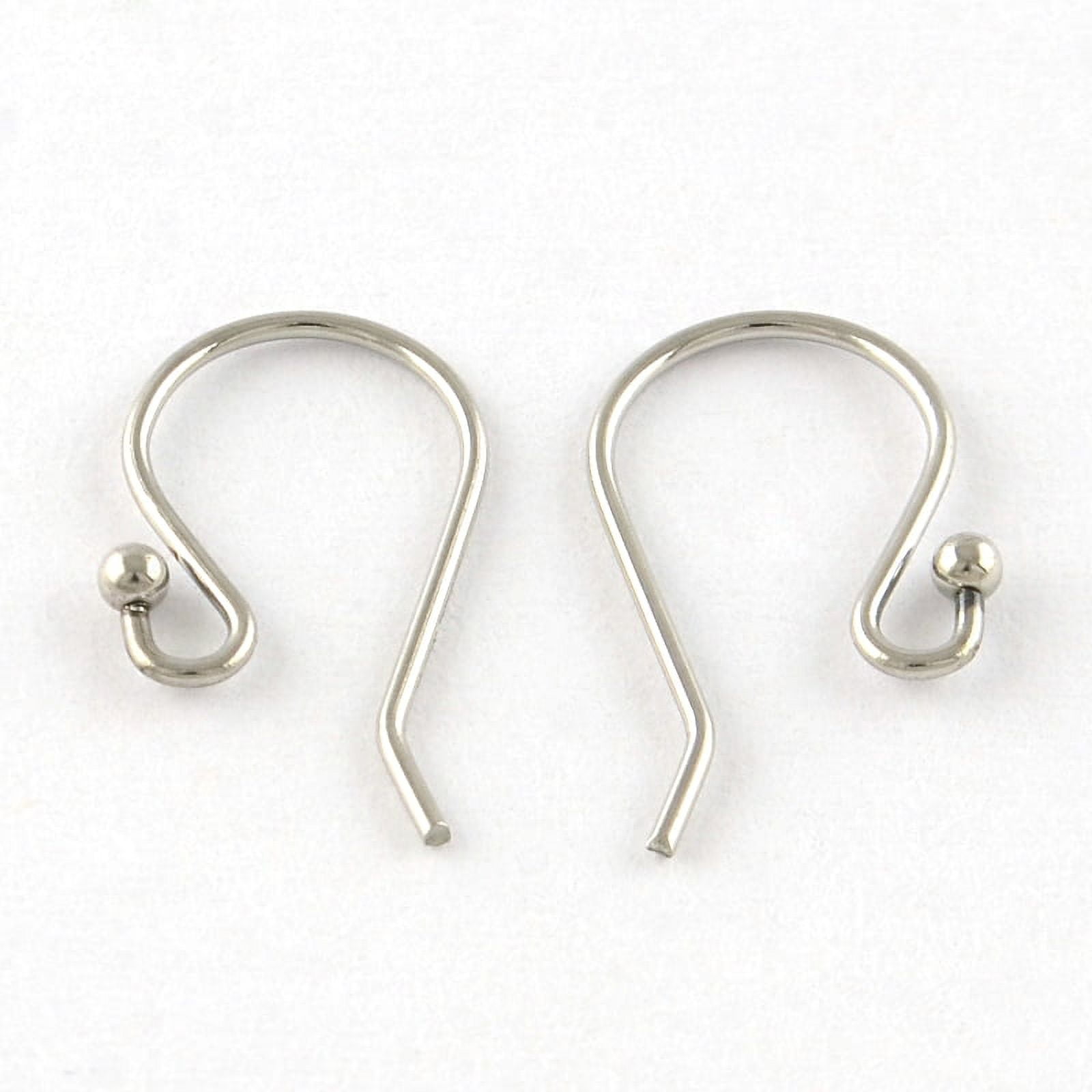 Tarnish Resistant 201 Stainless Steel Earring Hooks Ear Wire Stainless Steel Color 15x10x0.6mm 22 Gauge Pin: 0.6mm