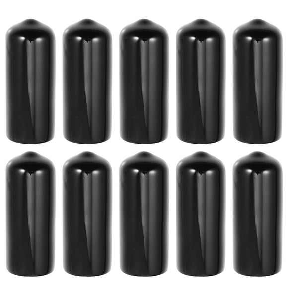 FRCOLOR Cue Tips 10Pcs Rubber Billiard Cue Tips Pool Cue Protector Anti-slide Cue Head Covers (Black),1.38"X0.51"X0.51"