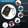 thumbnail image 3 of Key Fob Cover Compatible with Fit for Chevrolet Chevy Silverado GMC Sierra 1500 2500HD 3500HD Terrain Acadia Yukon 2019 2020 2021 360 Degree Protector 3 4 5 6 Button Smart Key Case Holder Protector, 3 of 6