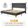 thumbnail image 4 of EnHomee King Size Bed Frame with Headboard Upholstered Bed Frame King with Storage King Size Bed Frame with Charge Station Gray, No Box Spring Needed, Noise Free, 4 of 7