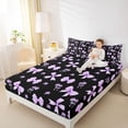 thumbnail image 4 of Feelyou Dreamy Princess Bow Queen Sheet Sets, Romantic Purple Rose Bed Set, 4-Piece, 4 of 7