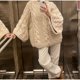 thumbnail image 4 of Suéter de punto de línea gruesa y suelta para mujer, cuello redondo, manga farol, prendas de punto, otoño e invierno, jersey liso que combina con todo, jerséis de moda, 4 of 5