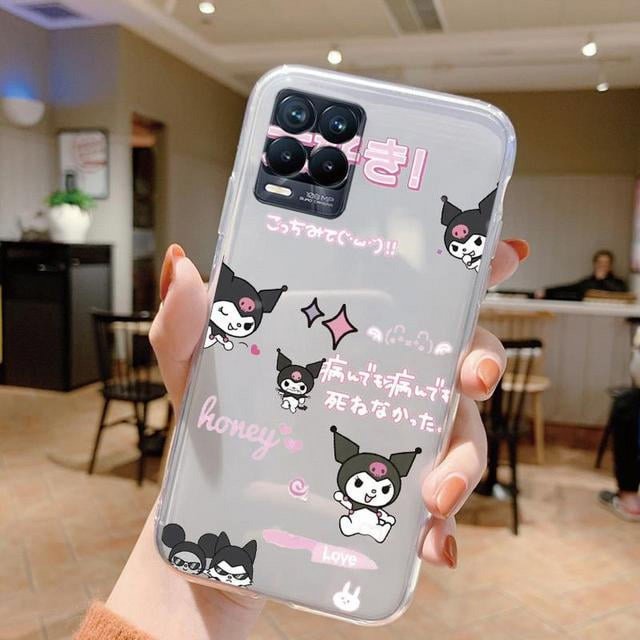 2024 Case For Realme 8 4G Shell 8 5G Bag 8 PRO Cover Cute Cartoon Kuromi Rabbit Sanrio Soft Silicone Transparent Coque For Realme 8 LXY