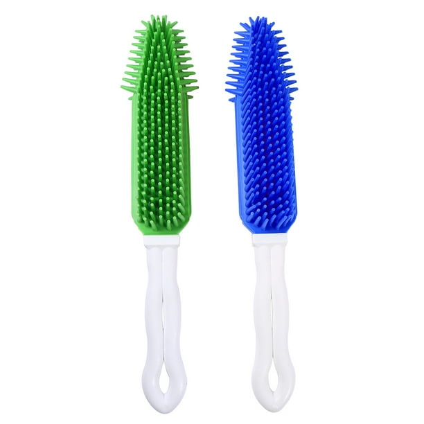 SHOWERORO 2Ud Herramienta De Limpieza Para Mascotas Cepillo Para Quitar Y Masajes En Silicona