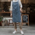 thumbnail image 3 of TOPTIE Cotton Canvas Denim Apron Sleeveless Kitchen Workwear with Pockets for Home and Restaurant-Blue, 3 of 6