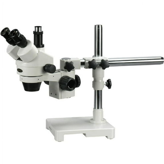 Amscope SM-3T 7X-45X Magnification Trinocular Stereo Microscope on Single Arm Boom Stand