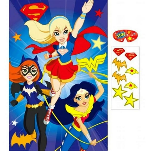 Superhero Girls Justice League DC Comics Kids Birthday Party Pin Activity Game