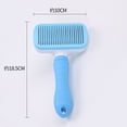 thumbnail image 2 of El botón del peine para eliminar el pelo de gatos y perros libera automáticamente el pelo, para el aseo de mascotas y la aguja fina azul flotante., 2 of 5