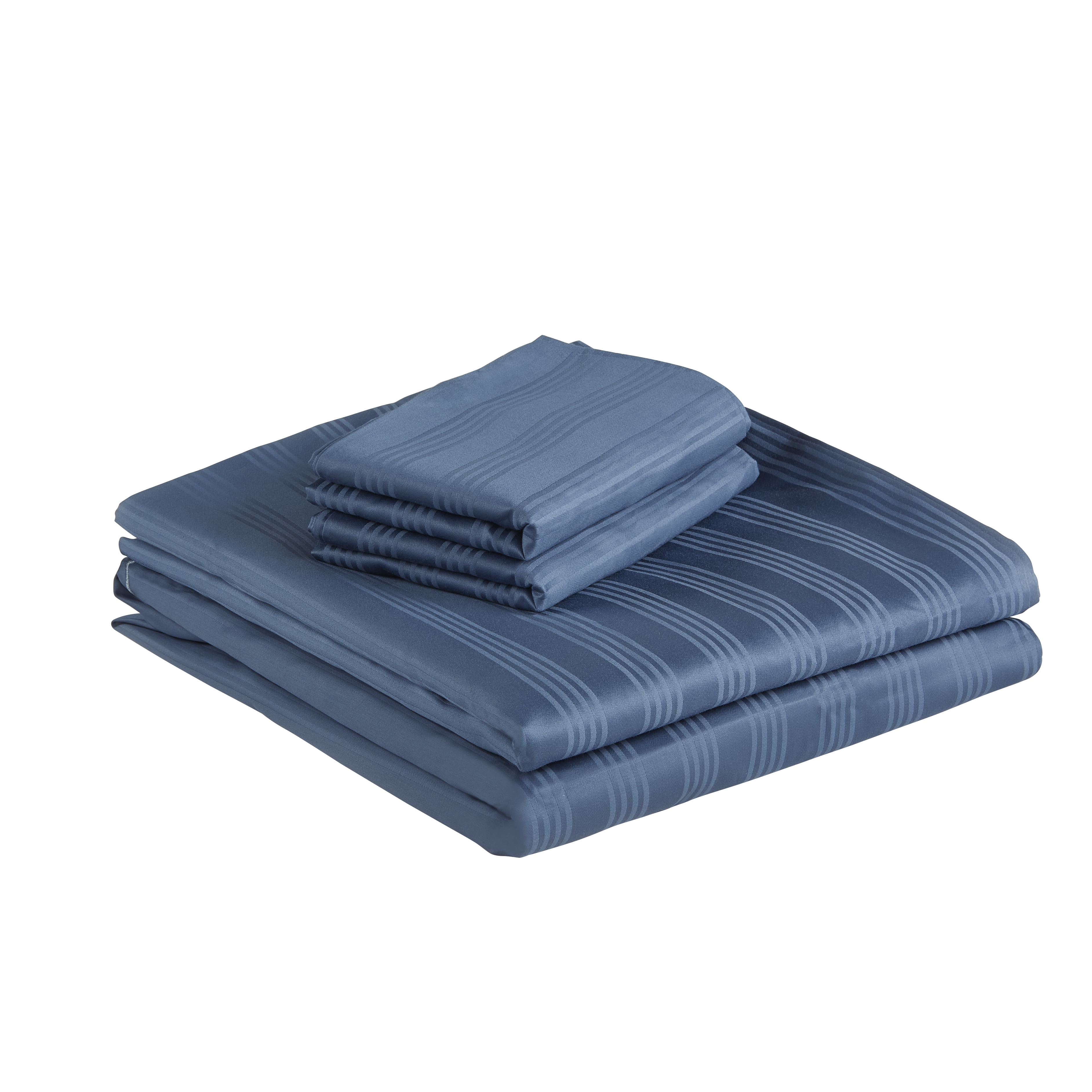 Better Homes & Gardens 400 Thread Count Hygro Cotton Sheet Set, Queen, Blue Damask
