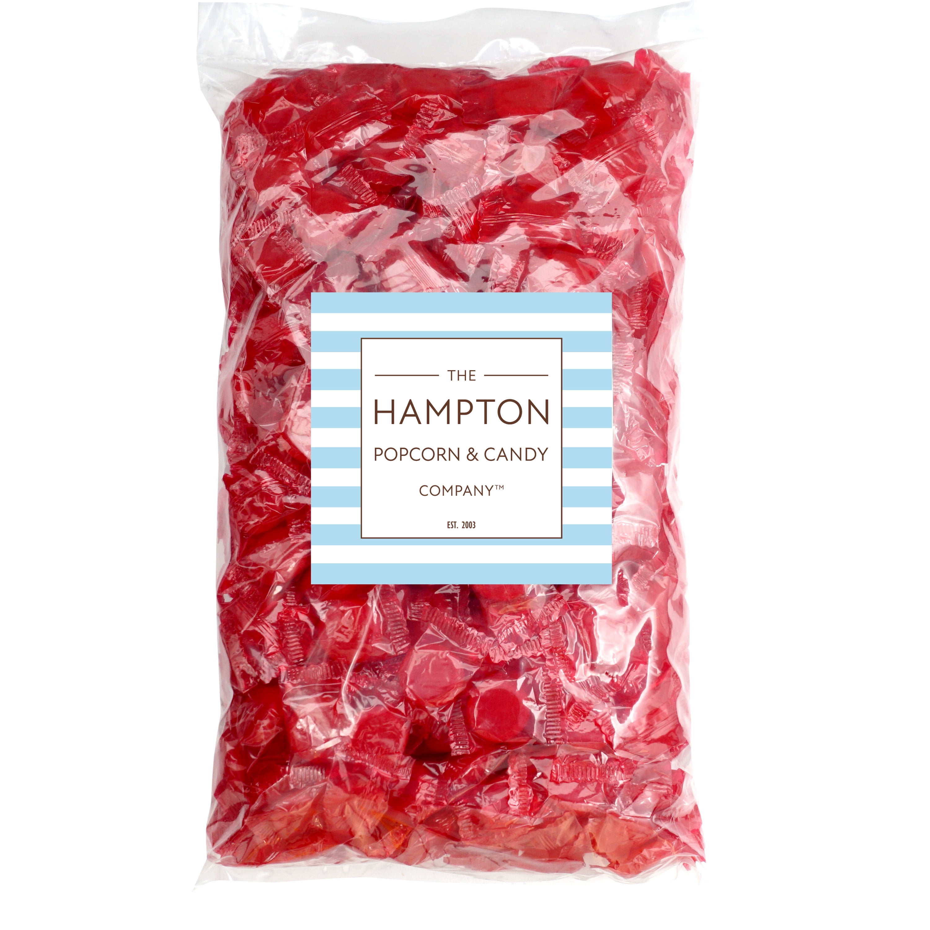 Cinnamon Discs Hard Candy - 5lb Bulk Bag (Approx. 375 pcs) - Cinnamon Candy - Individually Wrapped Old Fashioned Red Candy - The Hampton Popcorn & Candy Company
