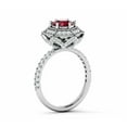 thumbnail image 3 of HeartsAndYou 2.3ct Natural Garnet Diamond Halo Accented Solitaire Ring 14k SOLID White Gold, 3 of 9
