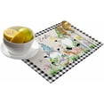 thumbnail image 2 of SPXUBZ Easter Placemats, Black and White Buffalo Plaid Happy Easter Gnome Bunny Eggs 18x12 Inch Placemats for Family Table Holiday Decorating Placemats Set of 6, 2 of 5
