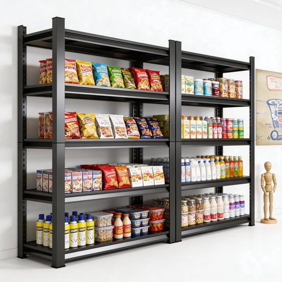 40"W*72"H Black Metal Storage Shelves, 5 Tier 3000LBS Heavy Duty Steel Shelving Unit, Adjustable Shelves for Living Room, Bedroom Closet & Garage Storage, 5 Tier-14"D x 40"W x 72"H