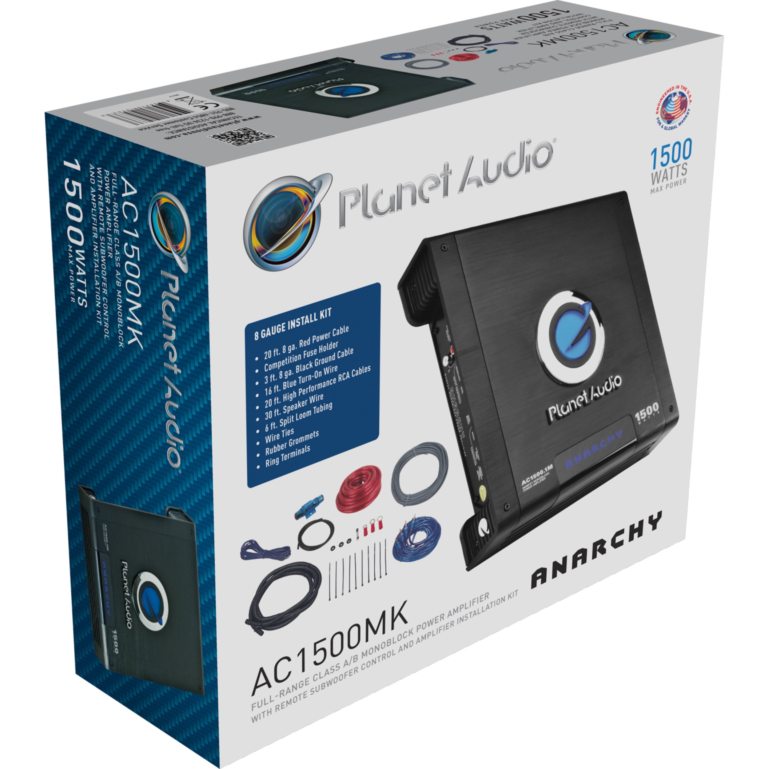 Planet Audio AC1500MK 1500 Watt Monoblock A/B Car Audio Amplifier Kit