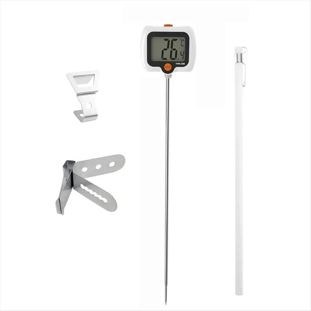 Medidor de Temperatura de Cocina con Sonda Larga y Pinza para Olla. Medidor de Temperatura de Aceite para Freír con Pantalla Giratoria B