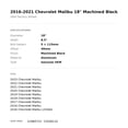 thumbnail image 4 of 2016-2021 Chevrolet Malibu 18" Machined Black OEM Factory Wheel Rim 22969723, 4 of 4