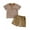 Khaki, variant on Musuos Toddler Boys Summer Shorts Sets 6 12 18 24M 3TShort Sleeve Button Up Striped Tops and Solid Color Shorts Sets